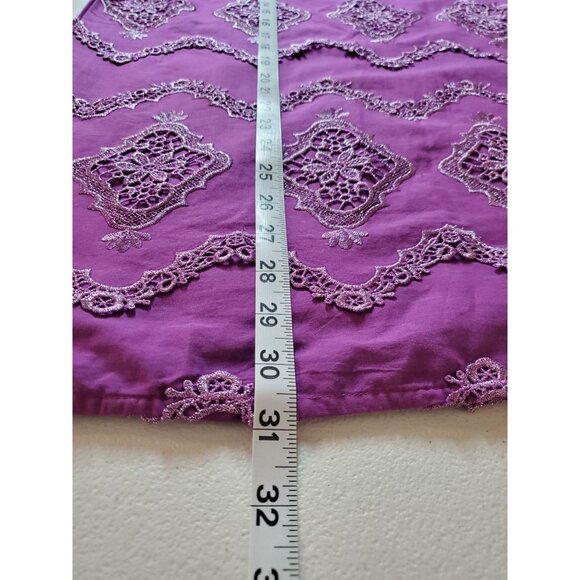 Boston Proper Womens Off Shoulder Dress Size Sm Purple Metallic Lace Bell Sleeve - Picture 10 of 16